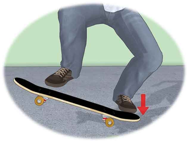 The-second-step-of-old-school-kickflip