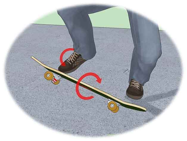 The-third-step-of-old-school-kickflip