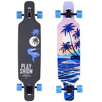 Playshion 39 inch drop through longboard an on budget longboard on the market with it's dashing design. 