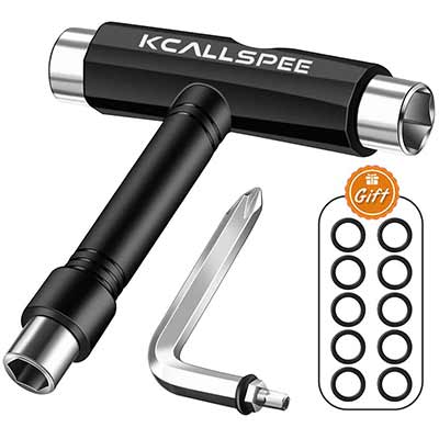 Kcallspee Skateboard Tool, T Skate Tool and Allen Key with Cross Screwdriver Head