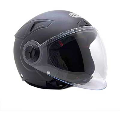 MMG Helmets Open Face Pilot Style Integrated Flip Up Visor DOT - Model 28