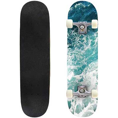 Editor’s Pick: Gold Indigo Malachite Marble Outdoor Skateboard
