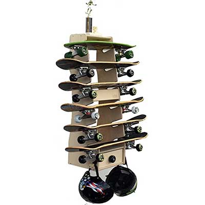 Best for Skateboard Count: San Diego Woodworking Sk8 Rack Skateboard Rack