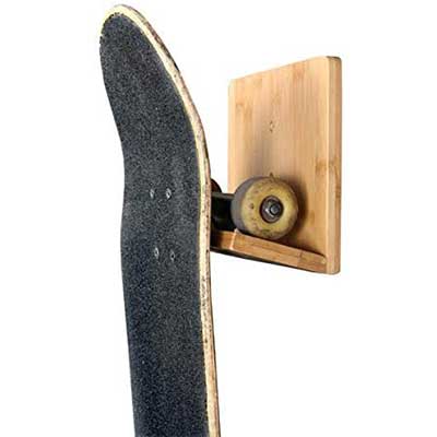Best for Small Size: Bamboo Skateboard Wall Rack 